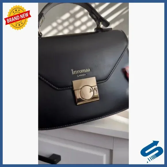 Vegan Leather Satchel Crossbody Bag with Adjustable Strap - Picture 7 of 7